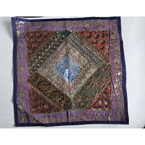 Set Of 3 Handmade Embroidered Pillow Covers Made In India - Picture 3 of 9